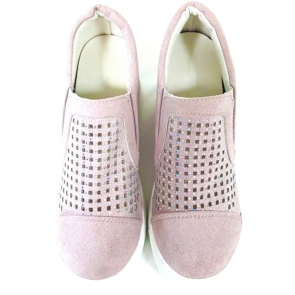 Women's Hidden Wedge Slip On Sneaker Shoes w/Rhinestones.  EU Sz 40 US Sz 9 NWOT - Picture 14 of 16